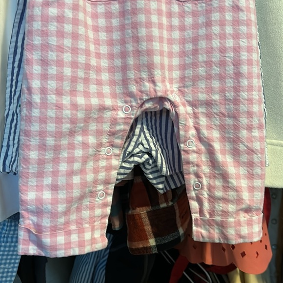 Laura Ashley Baby Pink Gingham Cotton Overalls 6-9mo - Picture 5 of 6